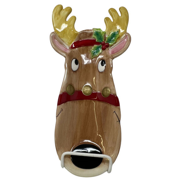Fitz and Floyd Snack Therapy Reindeer Plate Tray Christmas Holiday - Picture 3 of 4